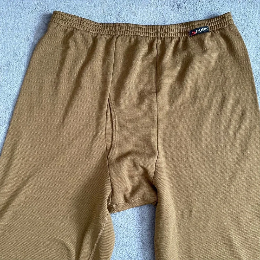 Cabelas Men XL 32x33 Tall Base Layer Pants Brown Polartec Thermal Long Johns USA